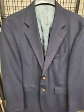 MINT 42S STAFFORD Men's Navy Blue Wool 2 Gold Button Hopsack Blazer Coat Jacket picture