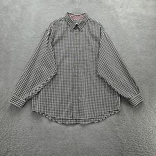 Brooks Brothers Mens Shirt Black White Red XXL Cotton Ginham Check Button Up picture