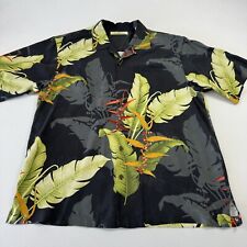 Tommy Bahama Mens Hawaiian Shirt Button Silk Floral Leaves Tropical Multicolor L picture