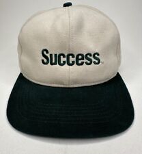 Vintage Success Spell Out Farming Trucker Hat Strapback Ivory / Green picture