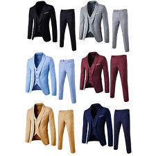 Men's Suits One Button Slim Fit 3-Piece Suit Business Formal Jacket Pants Set picture