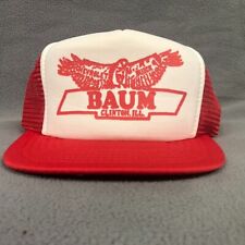Baum Chevrolet Vintage Red  Mesh Snapback Trucker Hat Chevy See Universal picture
