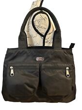 NANNINI Woman’s Liberty Black Nylon Double Pocket Front Shoulder Bag Travel New picture