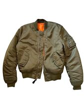 Alpha Industries MA-1 Flight Bomber Jacket Reversible Military Green Size Medium picture