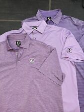 Lot Of 3  Footjoy FJ Golf Polos, Men’s Size XL Purple Striped Embroidered picture