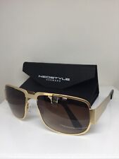 AUTHENTIC NEOSTYLE NAUTIC ELVIS PRESLEY SUNGLASS C. GOLD w/ BROWN GRADIENT 58mm picture