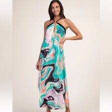 Trina Turk Nazare Maxi Dress Women’s Sz Small Cover Up Colorful Swirl Long picture