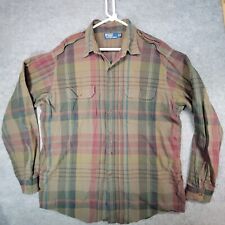 Vintage Polo Ralph Lauren Shirt Mens Extra Large Green Brown Blue  Long Sleeve picture