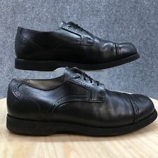 Vintage Shoes Mens 13 E B Dress Lace Up Oxford 11078 Black Leather Almond Toe picture