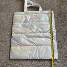 BATH & BODY WORKS WHITE IRIDESCENT PUFFER TOTE GIFT BAG BLACK FRIDAY 2023 picture
