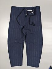 FORME D'EXPRESSION Linen Blend Striped Baggy Balloon Pants Mens Xs Blue picture