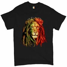 Lion with Dreadlocks T-shirt Rastafari Jah Jamaica Marijuana 420 Men's Tee picture