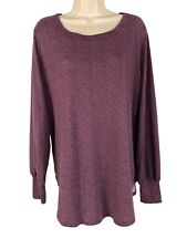 24/7 by Maurices Size 1 Purple Heather Long Sleeve Scoop Neck Pullover 5%Spandex picture