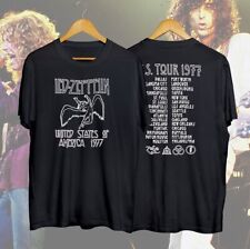 vintage Led Zeppelin 1977 american tour black t-shirt for fans picture