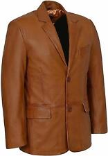 New Men's Genuine Lambskin Pure Real Leather Blazer Coat TWO BUTTON Soft Jacket picture