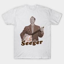 Rainbow Race Folk Music T-Shirt Pete Seeger Playing The Banjo Johnny Rivers picture