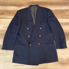 Pierre Cardin Blazer Mens 42R Double Breasted Navy Blue Jacket Gold Button USA picture