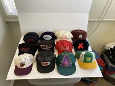 USA MESH TRUCKER HAT LOT OF  11 VINTAGE CAPS, SNAPBACKS, SPORTS HATS picture