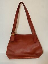 Vintage Coach Red Leather Shoulder Bag with Brass Fittings picture