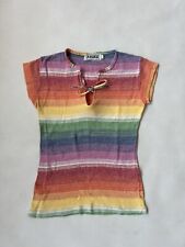 Vintage 70s Ardee Rainbow Striped Womens Top picture