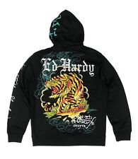 Ed Hardy Crawling Tigers Mens Zip up Hoodie  Color: Black  Style # (EHM1301-44) picture