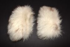 Vintage Pair of Norwegian Fox Fur Cream Speckled with Brown Fluffy Cuffs picture