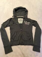 Vintage Hollister Hoodie Gray Baby Pink Full Zip Up Logo Fitted Sweatshirt XS picture