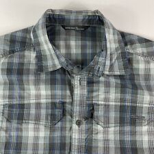 Sitka Gear Shirt Men's Large Grey Plaid Short Sleeve Button Up Globetrotter picture