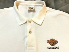 Hard Rock Cafe San Antonio S/S White Polo Shirt Mens Size Medium picture