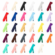 Vesuvio Napoli NeckTie Solid EXTRA LONG Color Men's XL Neck Tie 63 In. Tall Size picture