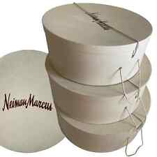 Set of Three Rare Giant Neiman Marcus Linen Hat Box Vintage 20”, 19”, 16” Hatbox picture