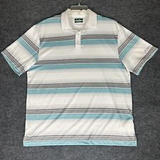 Ben Hogan Shirt Mens Large White Blue Golf Polo Performance Short Sleeve Adult picture