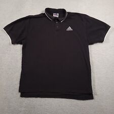 Vtg Adidas Golf Polo Shirt Mens XL Black Solid Short Sleeve Embroidered Logo picture