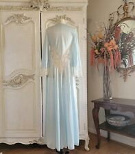 Vintage Miss Elaine Enkalur Nylon + White Lace Robe Sky Blue Sz P UNUSED picture