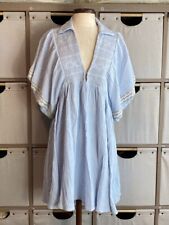 Entro cotton Gauze Embroidered Puff Sleeve Mini Dress Sz M Pre Owned  picture