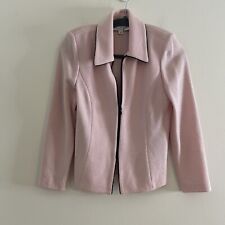St. John Collection Santana Knit Full Zip Blazer Jacket Pink Metallic Size 2 picture