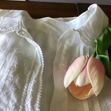 Antique 1900s EDWARDIAN / VICTORIAN White Cotton Pleated Embroidered Nightgown picture