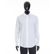 CELINE 750$ White Cotton Poplin Shirt - Drugstore Collar, Edgestitching, Loose picture
