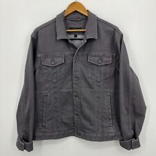 John Varvatos Denim Jacket Men's L Gray Button Pockets Trucker Cotton Blend Star picture