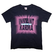 Vintage Instant Karma Join The Human Race Nike T-Shirt Size Small Black 80s 90s picture