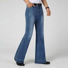 Men's Bell-bottoms Flared Jeans 60s 70s Large Vintage Wide Leg Pants Blue* picture