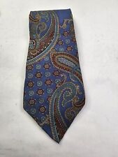 Adolfo Mens Multicolor Paisley Wide Silk Woven Classic Designer Business Tie picture