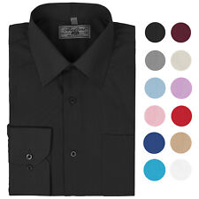 Boltini Italy Men's Long Sleeve Solid Barrel Cuff Dress Shirt picture