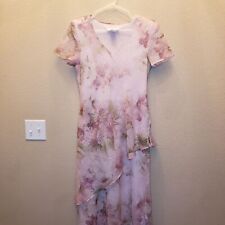 Vintage Miss Dorby Womens Sz 10 Maxi Dress 1990s Floral Light Pink picture