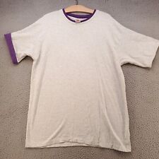 Vintage Fruit Of The Loom Shirt Adult XL Gray Purple 90s Plain Blank Skate picture