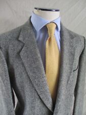 Magee gray herringbone Donegal wool tweed Olympic blazer jacket 44R 42R picture