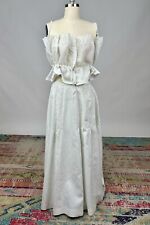Victorian 1890s Set Corset Cover Petticoat Skirt White Cotton Embroidery AS IS picture