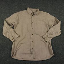 Woolrich Shirt Mens Medium Brown Green Brick Mini Check Long Sleeve Button Up picture