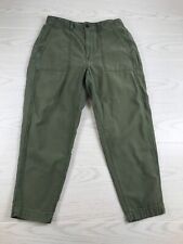 Madewell Griff Fatigue Cargo Utility Pants Women 27 Green Cotton Tapered picture