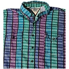 Vtg Cowboys Turtle Western Stripe Geometric Aztec Short Sleeve Shirt Sz XXL 2XL picture